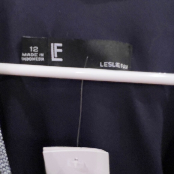 Leslie Fay blue and white striped maxi with a ribboned belt. Sleeveless  Size 12 - Picture 3 of 6